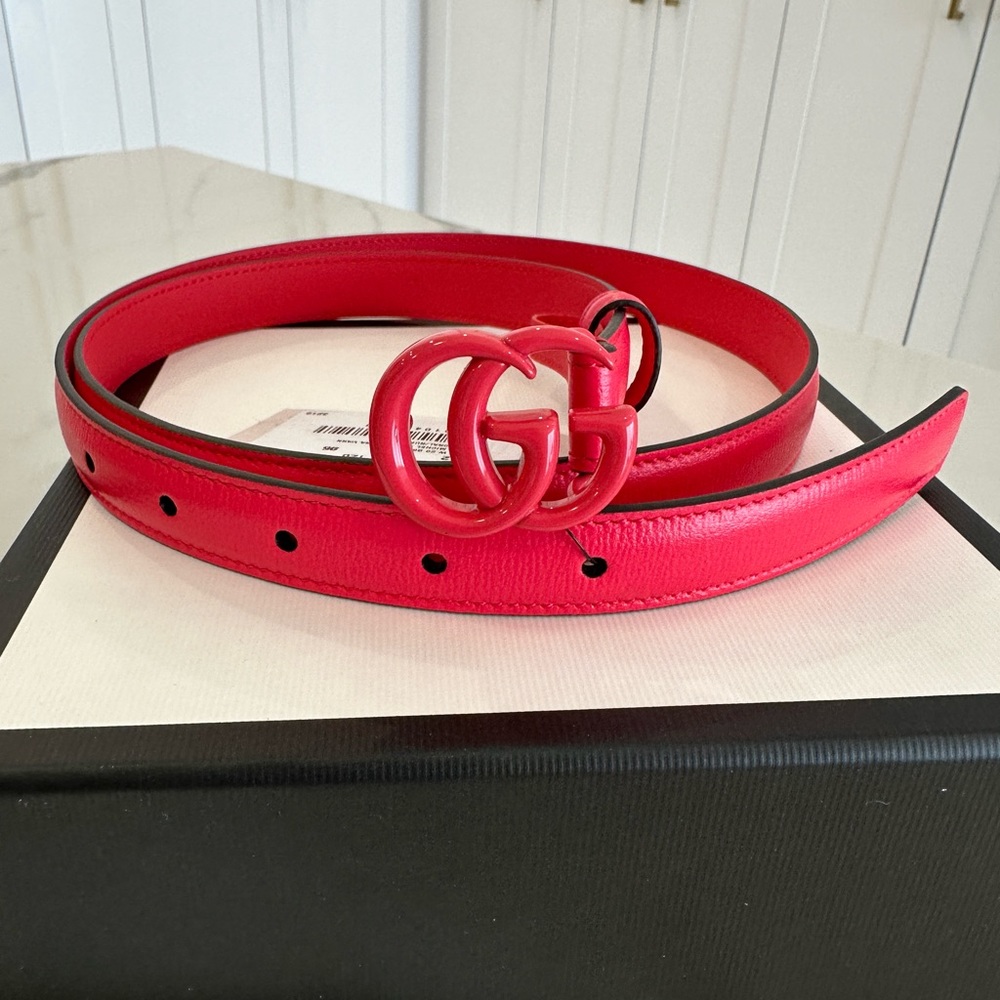 Gucci GG Logo Belt (Coral Pink Color) Size: 95